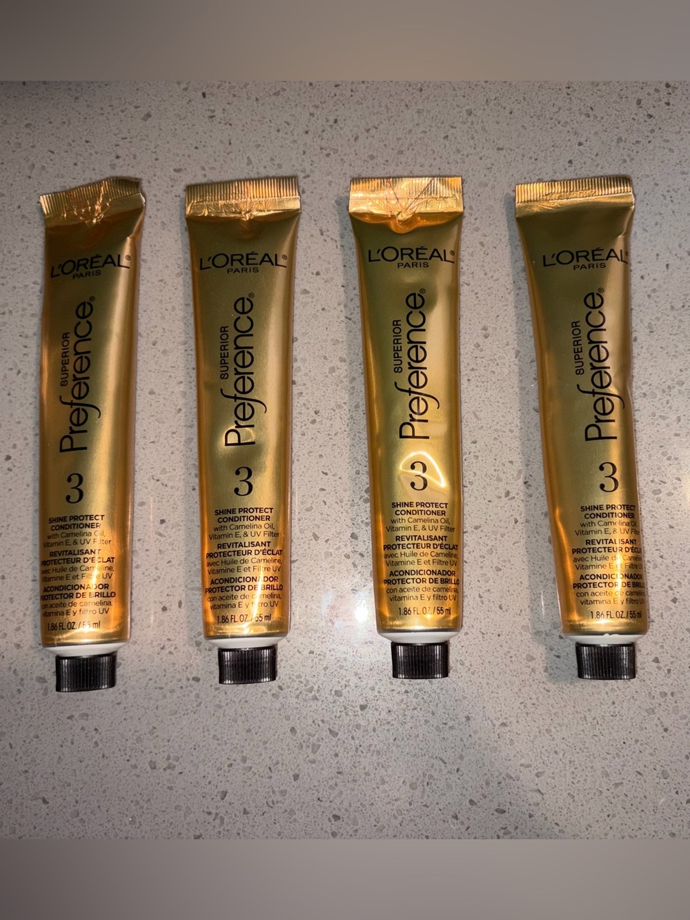 L'Oréal Preference Shine Protect Conditioner Tube - Gold (Lot of 4)